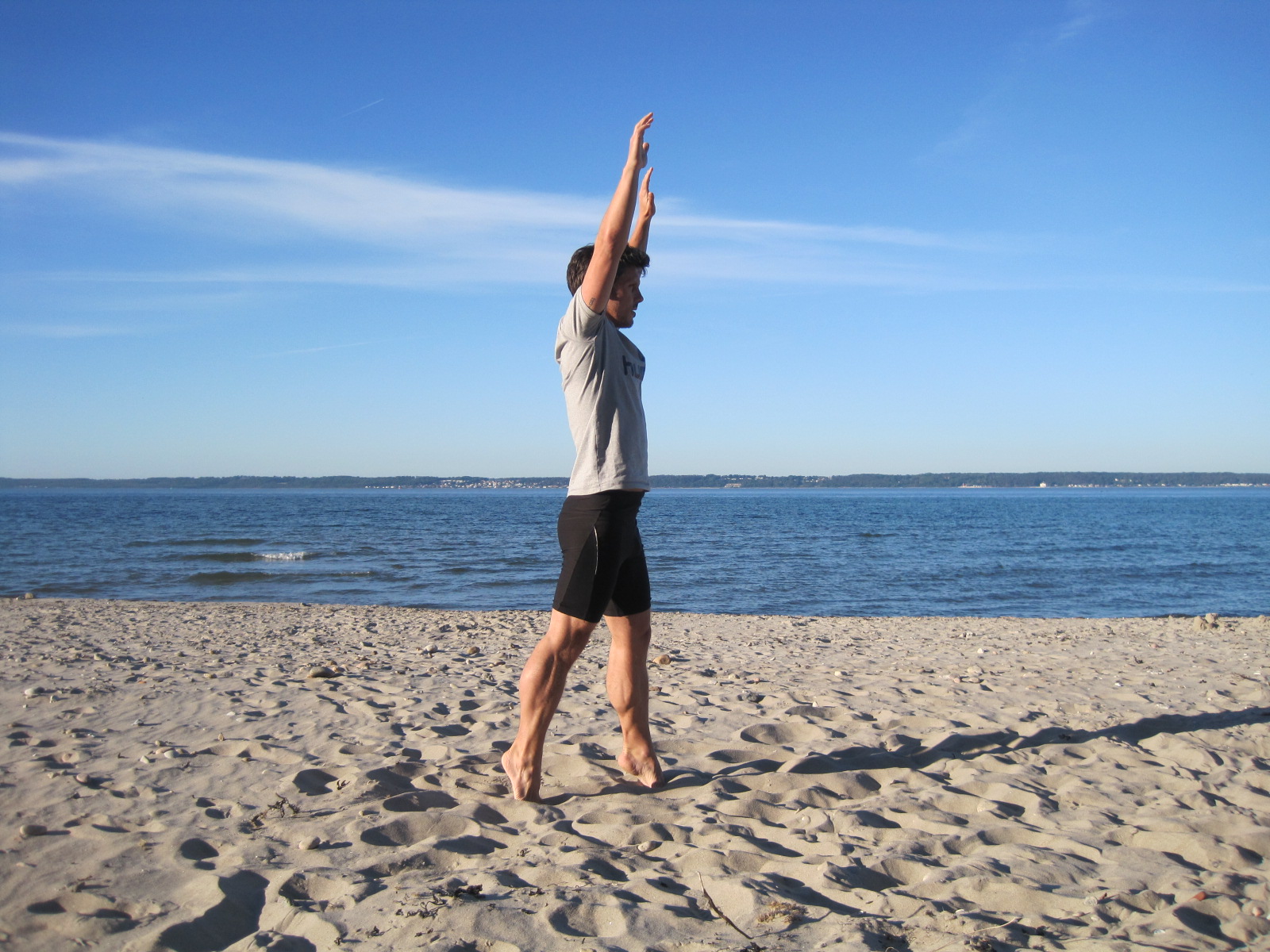Hop på strand