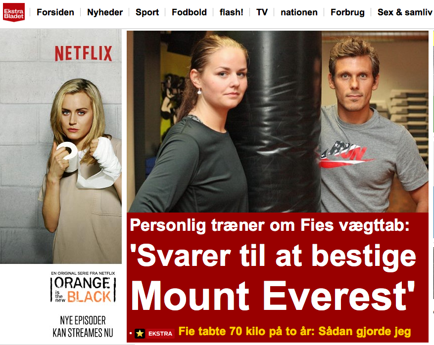 Fie's vægttab i ekstrabladet